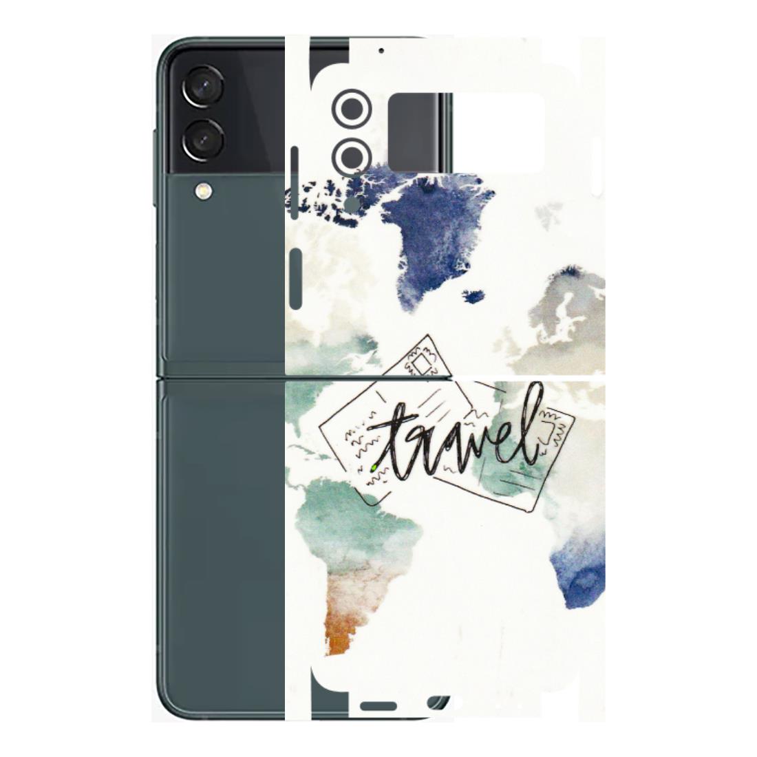 Samsung M/F/Note/Flip and C Phone Skins (All Models) - Travel The World - 3D Embossed Finish (L-232) Samsung Galaxy Z Flip 3 (5G)
