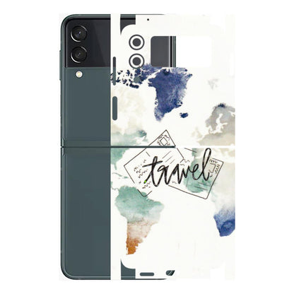 Samsung M/F/Note/Flip and C Phone Skins (All Models) - Travel The World - 3D Embossed Finish (L-232) Samsung Galaxy Z Flip 3 (5G)