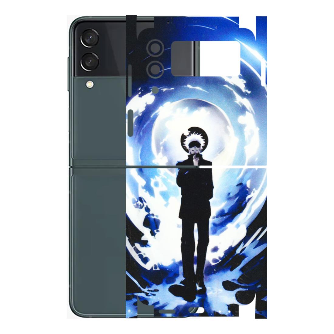 Samsung M/F/Note/Flip and C Phone Skins (All Models) - Satoru Gojo Dark Blue - 3D Embossed Finish (L-235) Samsung Galaxy Z Flip 3 (5G)