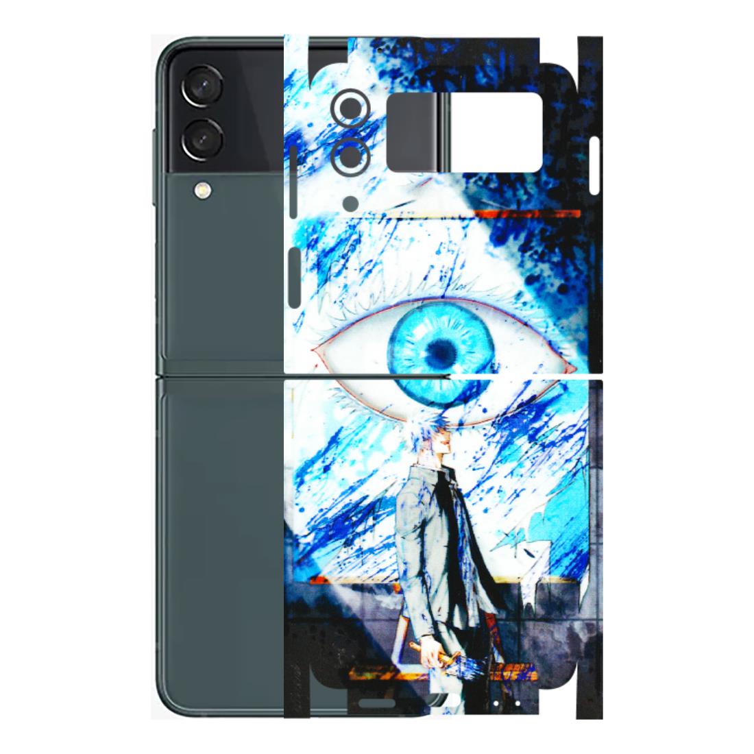 Samsung M/F/Note/Flip and C Phone Skins (All Models) - Gojo Satoru evil eye - 3D Embossed Finish (L-239) Samsung Galaxy Z Flip 3 (5G)