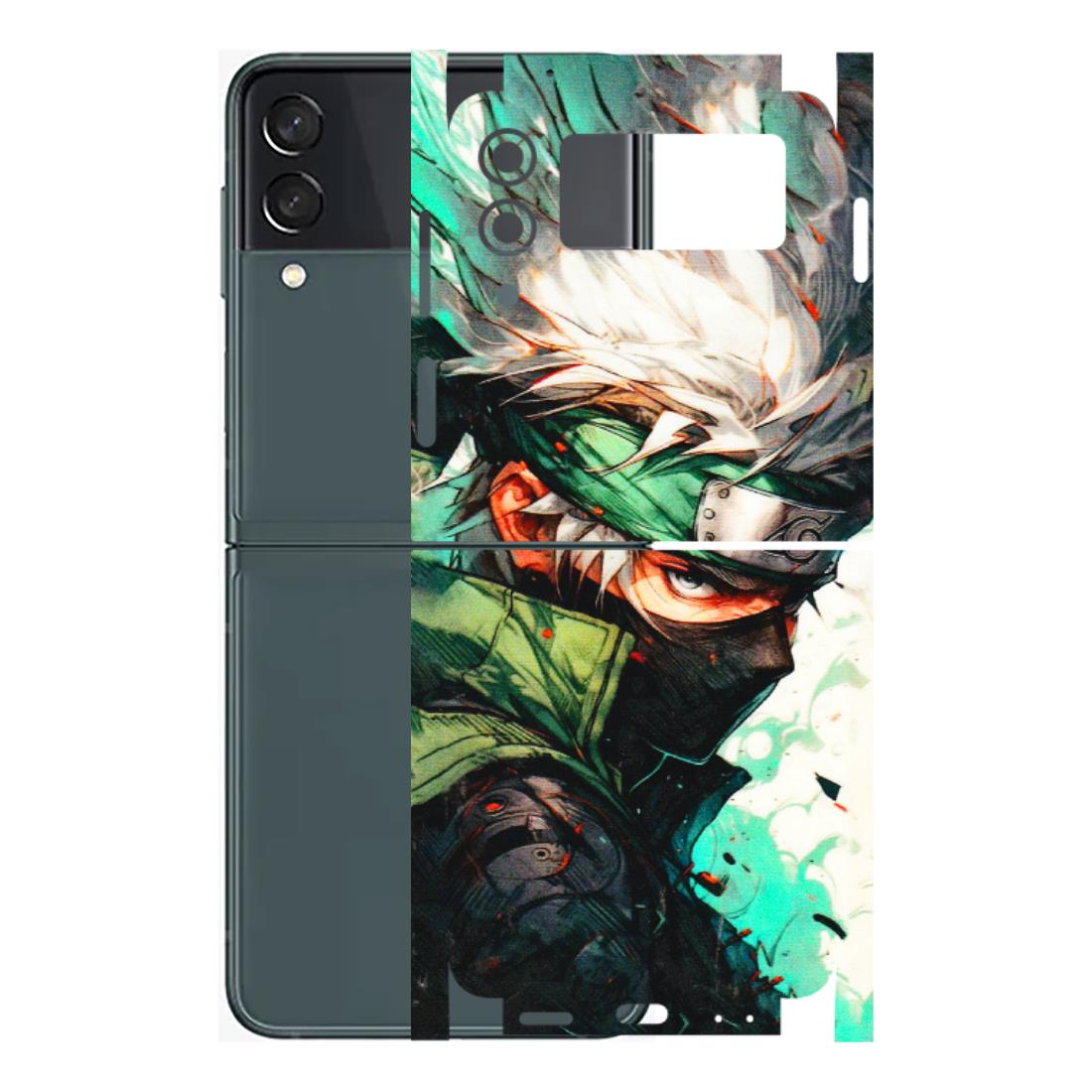 Samsung M/F/Note/Flip and C Phone Skins (All Models) - Kakashi Side Profile - 3D Embossed Finish (L-249) Samsung Galaxy Z Flip 3 (5G)