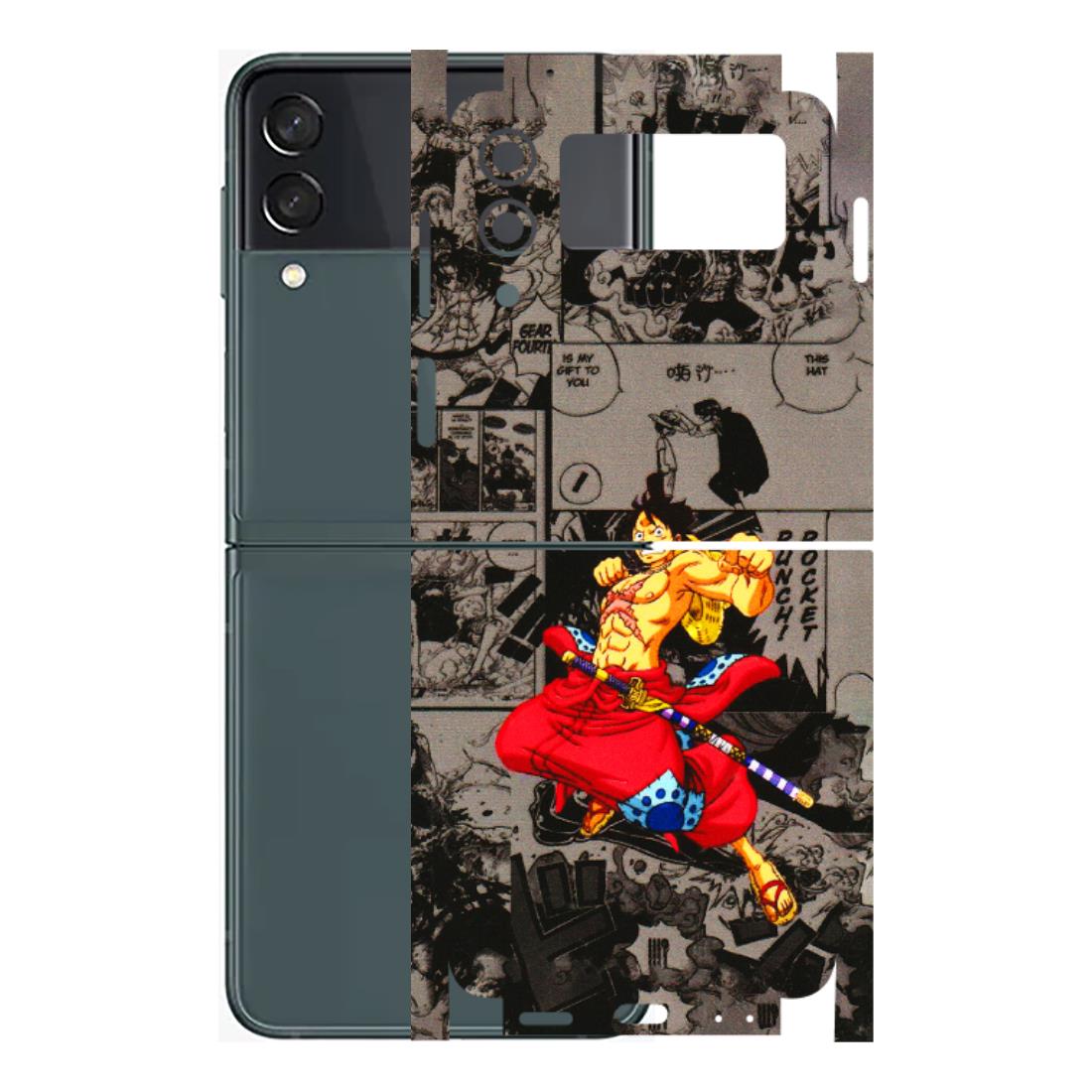 Samsung M/F/Note/Flip and C Phone Skins (All Models) - One Piece Rocket Punch Manga - 3D Embossed Finish (L-25) Samsung Galaxy Z Flip 3 (5G)