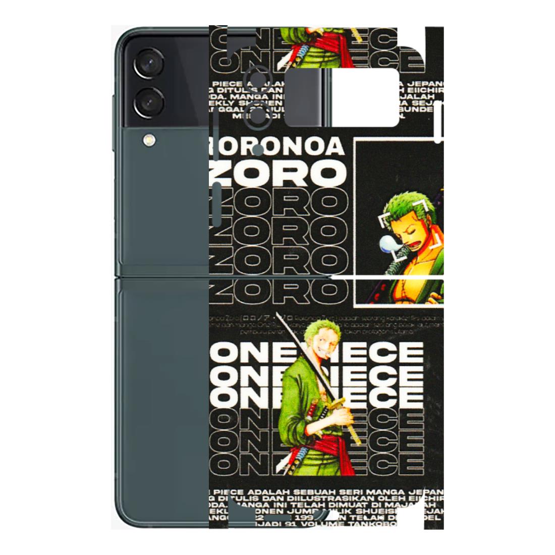 Samsung M/F/Note/Flip and C Phone Skins (All Models) - One Piece Zoro - 3D Embossed Finish (L-250) Samsung Galaxy Z Flip 3 (5G)