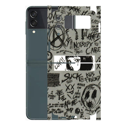 Samsung M/F/Note/Flip and C Phone Skins (All Models) - Never Have Love Anime - 3D Embossed Finish (L-260) Samsung Galaxy Z Flip 3 (5G)
