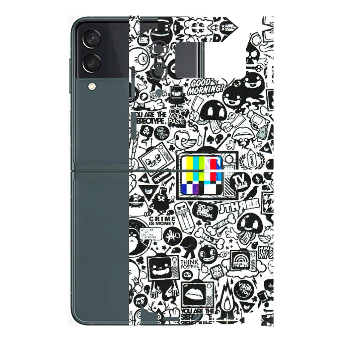 Samsung M/F/Note/Flip and C Phone Skins (All Models) - Doodles Positive Art - 3D Embossed Finish (L-263) Samsung Galaxy Z Flip 3 (5G)