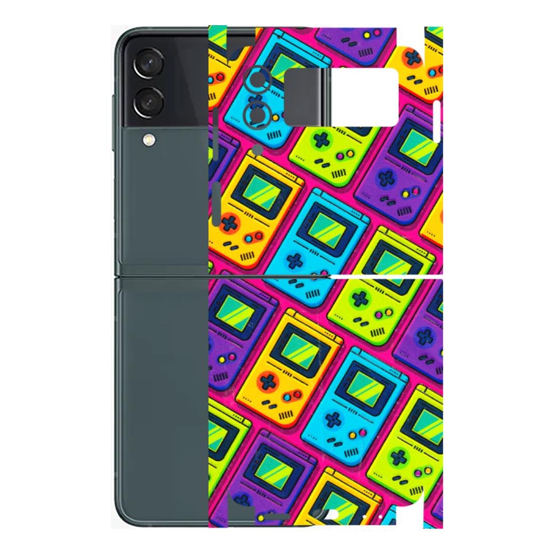 Samsung M/F/Note/Flip and C Phone Skins (All Models) - Gameboy Colourful - 3D Embossed Finish (L-266) Samsung Galaxy Z Flip 3 (5G)