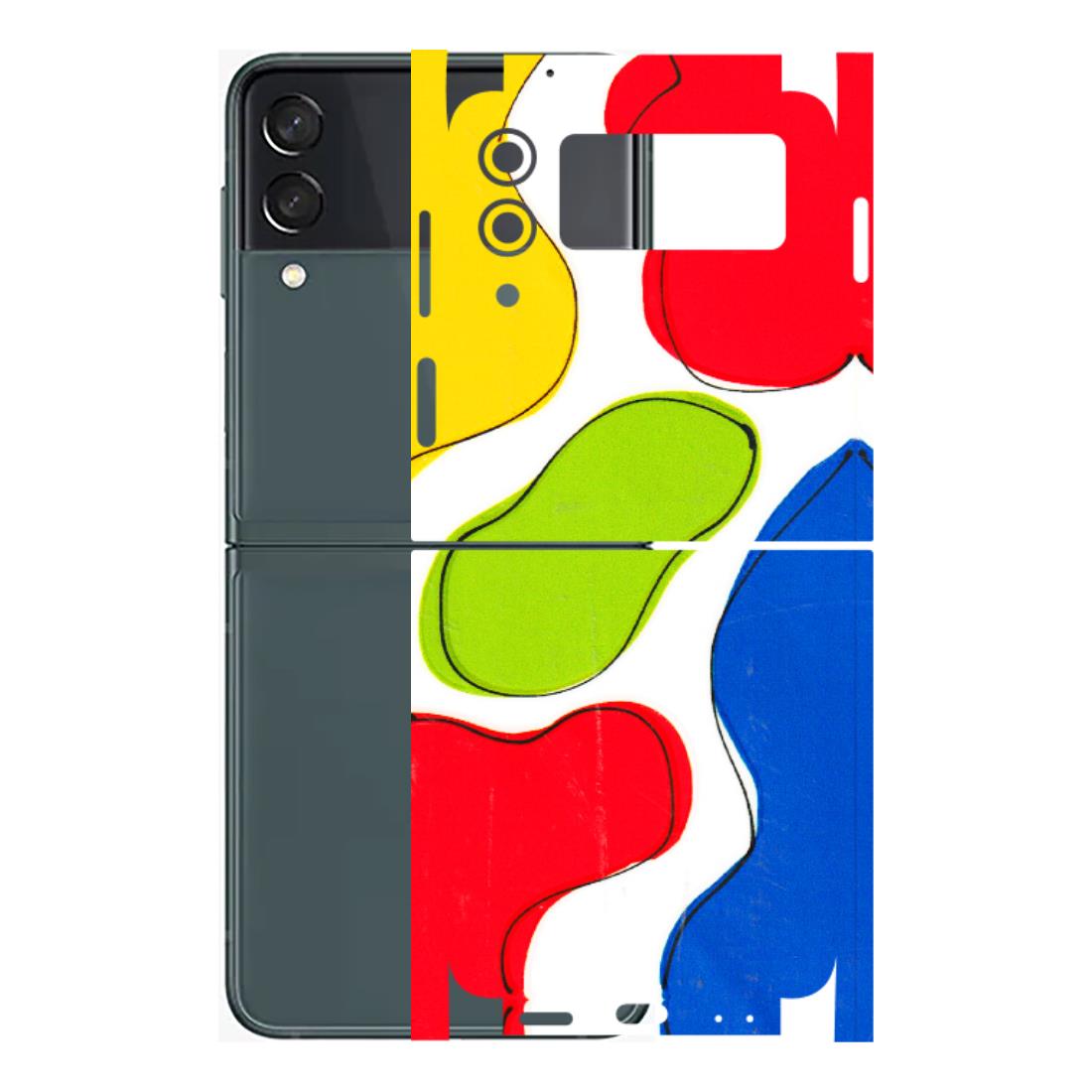Samsung M/F/Note/Flip and C Phone Skins (All Models) - RGB Colour Paint - 3D Embossed Finish (L-284) Samsung Galaxy Z Flip 3 (5G)