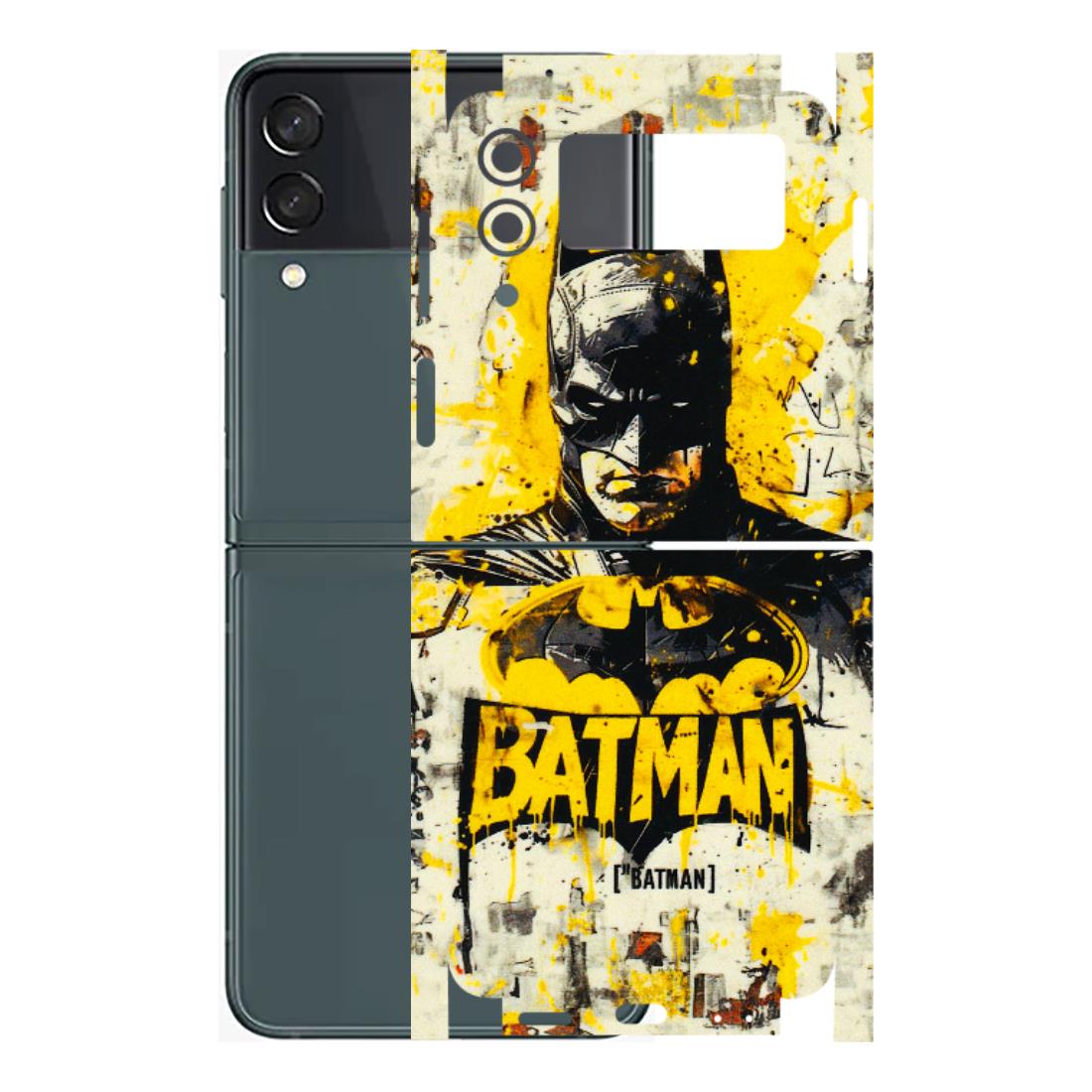 Samsung M/F/Note/Flip and C Phone Skins (All Models) - Batman Yellow BT - 3D Embossed Finish (L-304) Samsung Galaxy Z Flip 3 (5G)