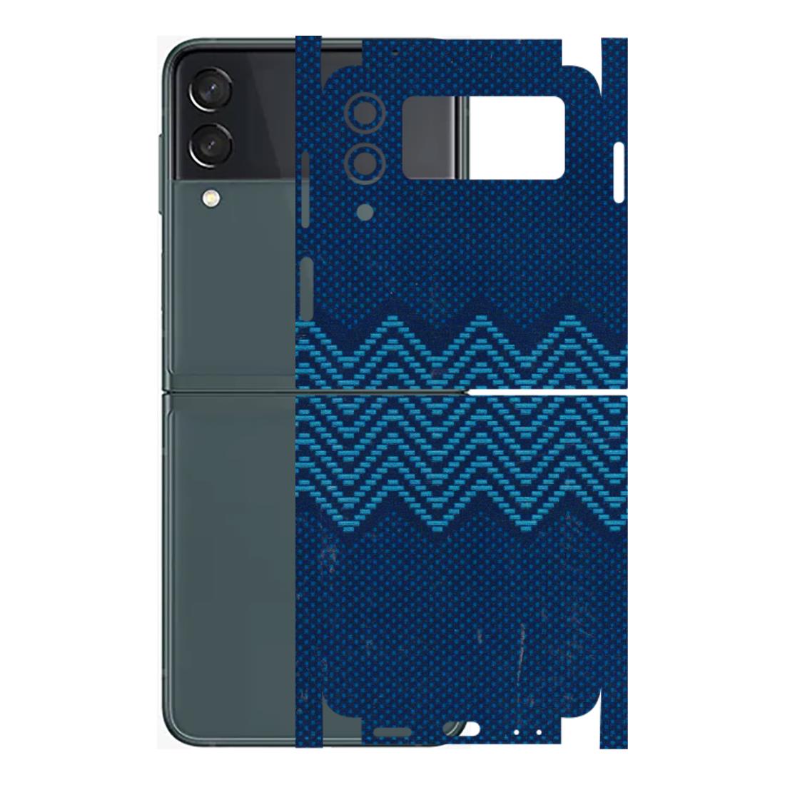 Samsung M/F/Note/Flip and C Phone Skins (All Models) - Blue Sober Waves - 3D Embossed Finish (L-306) Samsung Galaxy Z Flip 3 (5G)