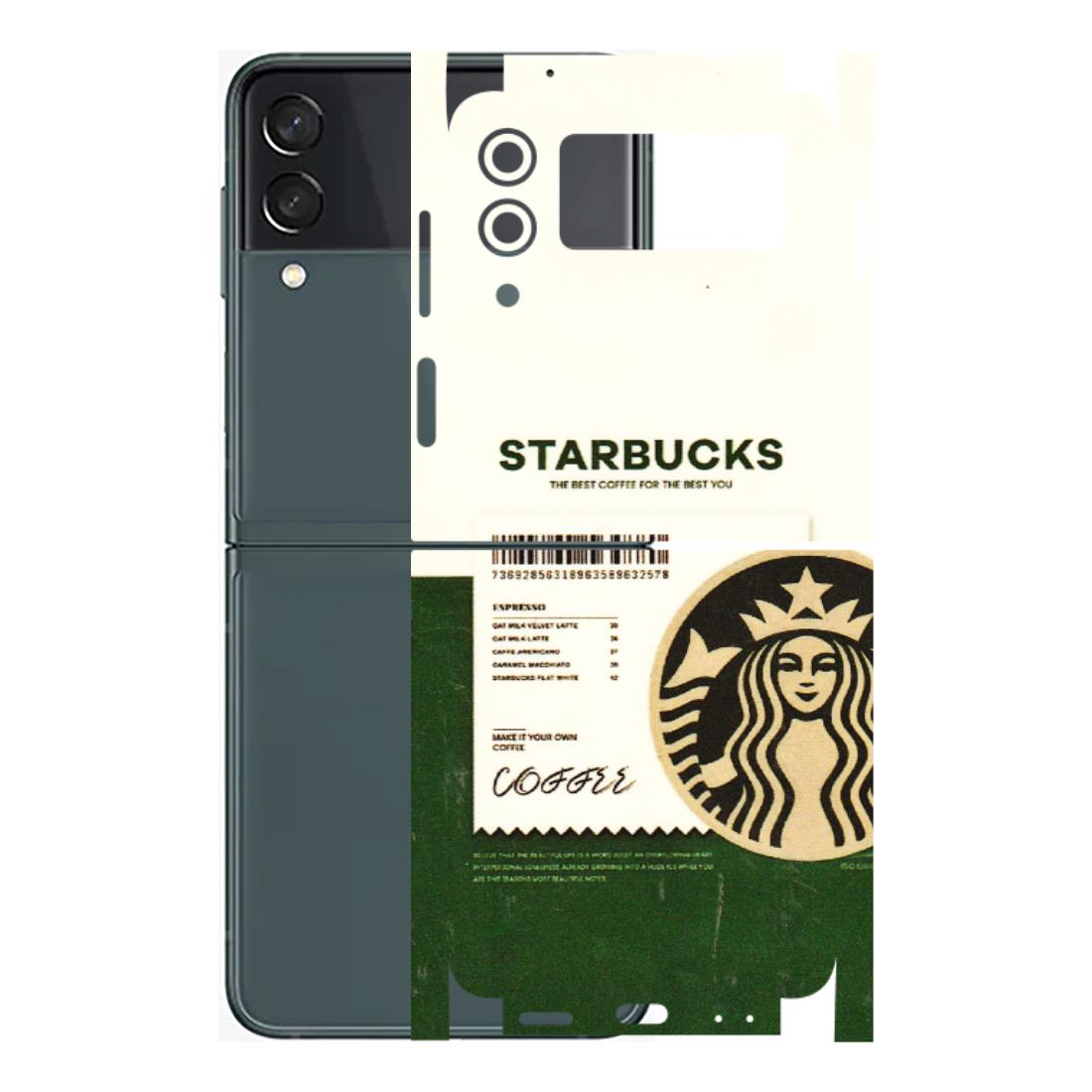 Samsung M/F/Note/Flip and C Phone Skins (All Models) - Starbucks Barcode - 3D Embossed Finish (L-308) Samsung Galaxy Z Flip 3 (5G)