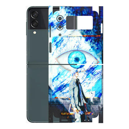 Samsung M/F/Note/Flip and C Phone Skins (All Models) - Anime Sea Blue Eye - 3D Embossed Finish (L-318) Samsung Galaxy Z Flip 3 (5G)