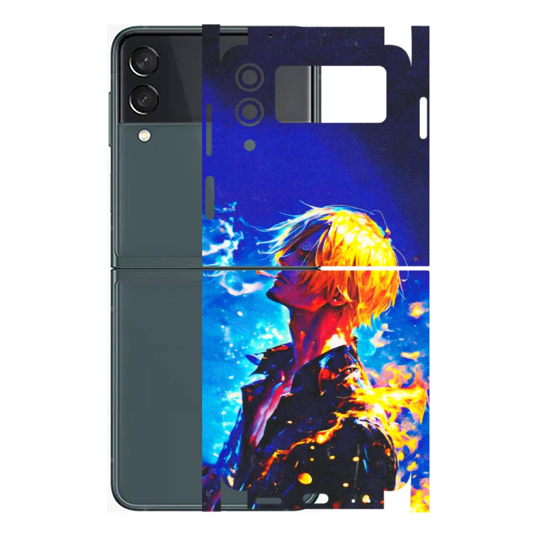 Samsung M/F/Note/Flip and C Phone Skins (All Models) - Sanji Vinsmoke One Piece - 3D Embossed Finish (L-319) Samsung Galaxy Z Flip 3 (5G)