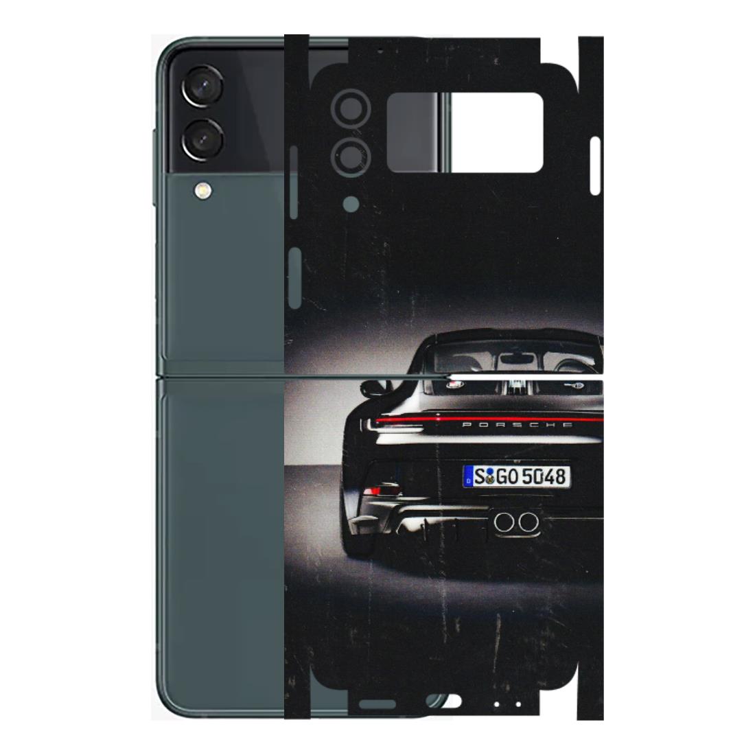 Samsung M/F/Note/Flip and C Phone Skins (All Models) - New Black Porsche GT3 - 3D Embossed Finish (L-327) Samsung Galaxy Z Flip 3 (5G)