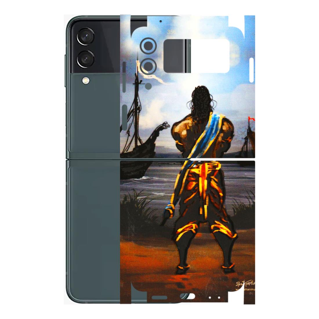 Samsung M/F/Note/Flip and C Phone Skins (All Models) - Heavenly God Figure - 3D Embossed Finish (L-34) Samsung Galaxy Z Flip 3 (5G)