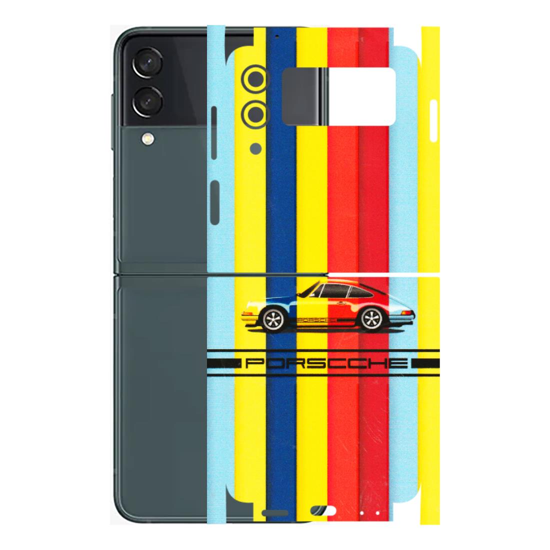 Samsung M/F/Note/Flip and C Phone Skins (All Models) - Multicolour Porche - 3D Embossed Finish (L-39) Samsung Galaxy Z Flip 3 (5G)