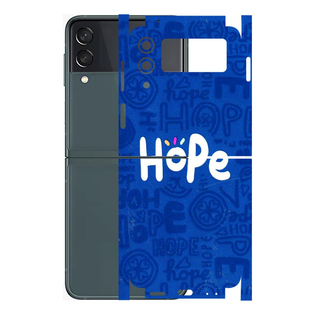 Samsung M/F/Note/Flip and C Phone Skins (All Models) - Hope Doodles Blue - 3D Embossed Finish (L-43) Samsung Galaxy Z Flip 3 (5G)