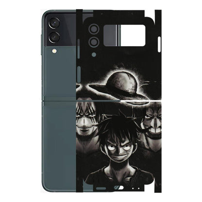 Samsung M/F/Note/Flip and C Phone Skins (All Models) - Black Luffy Hat - 3D Embossed Finish (L-57) Samsung Galaxy Z Flip 3 (5G)