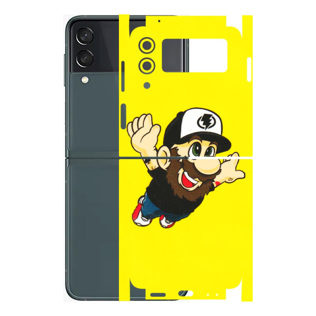 Samsung M/F/Note/Flip and C Phone Skins (All Models) - Flying Beardo - 3D Embossed Finish (L-60) Samsung Galaxy Z Flip 3 (5G)