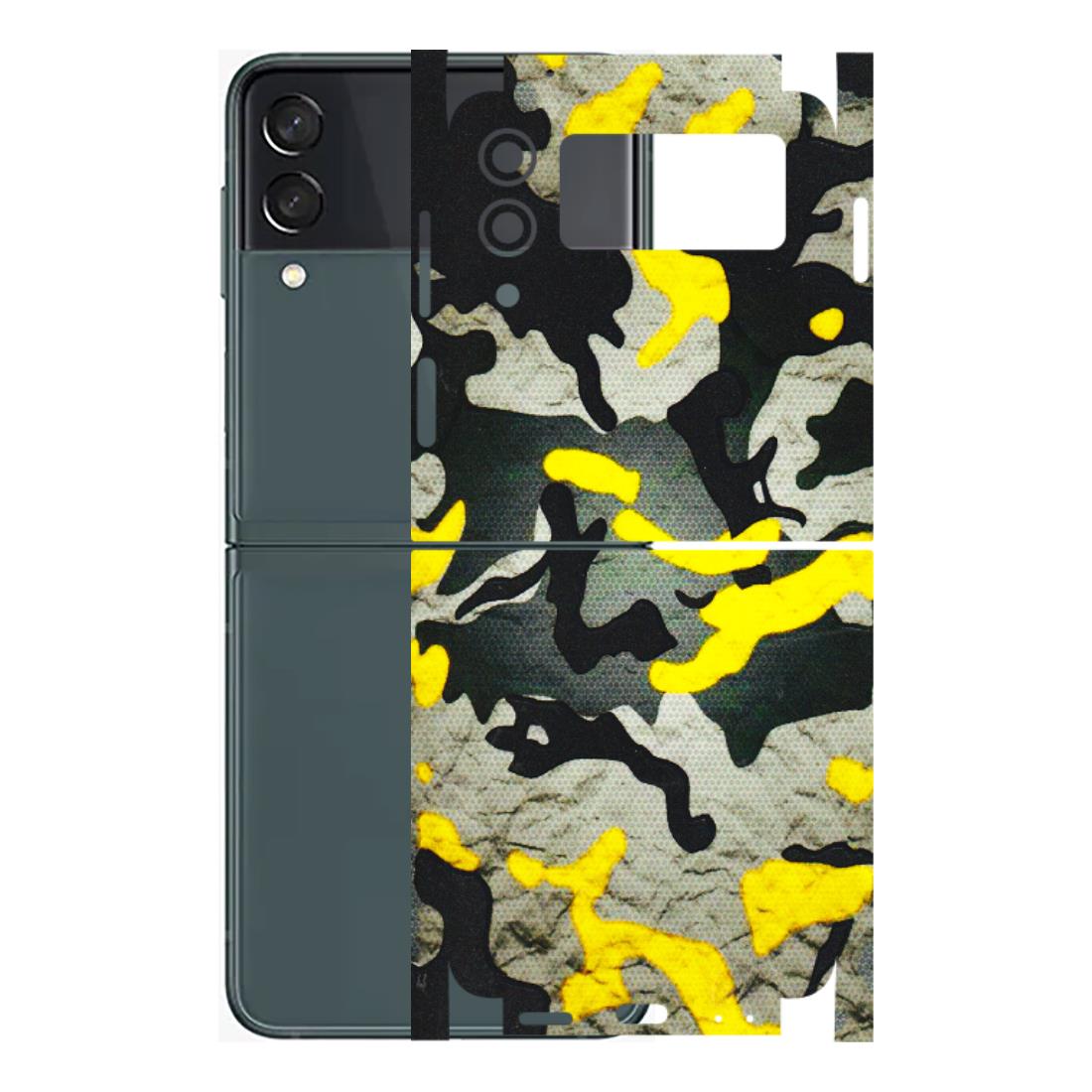 Samsung M/F/Note/Flip and C Phone Skins (All Models) - Yellow Camouflage - 3D Embossed Finish (L-61) Samsung Galaxy Z Flip 3 (5G)