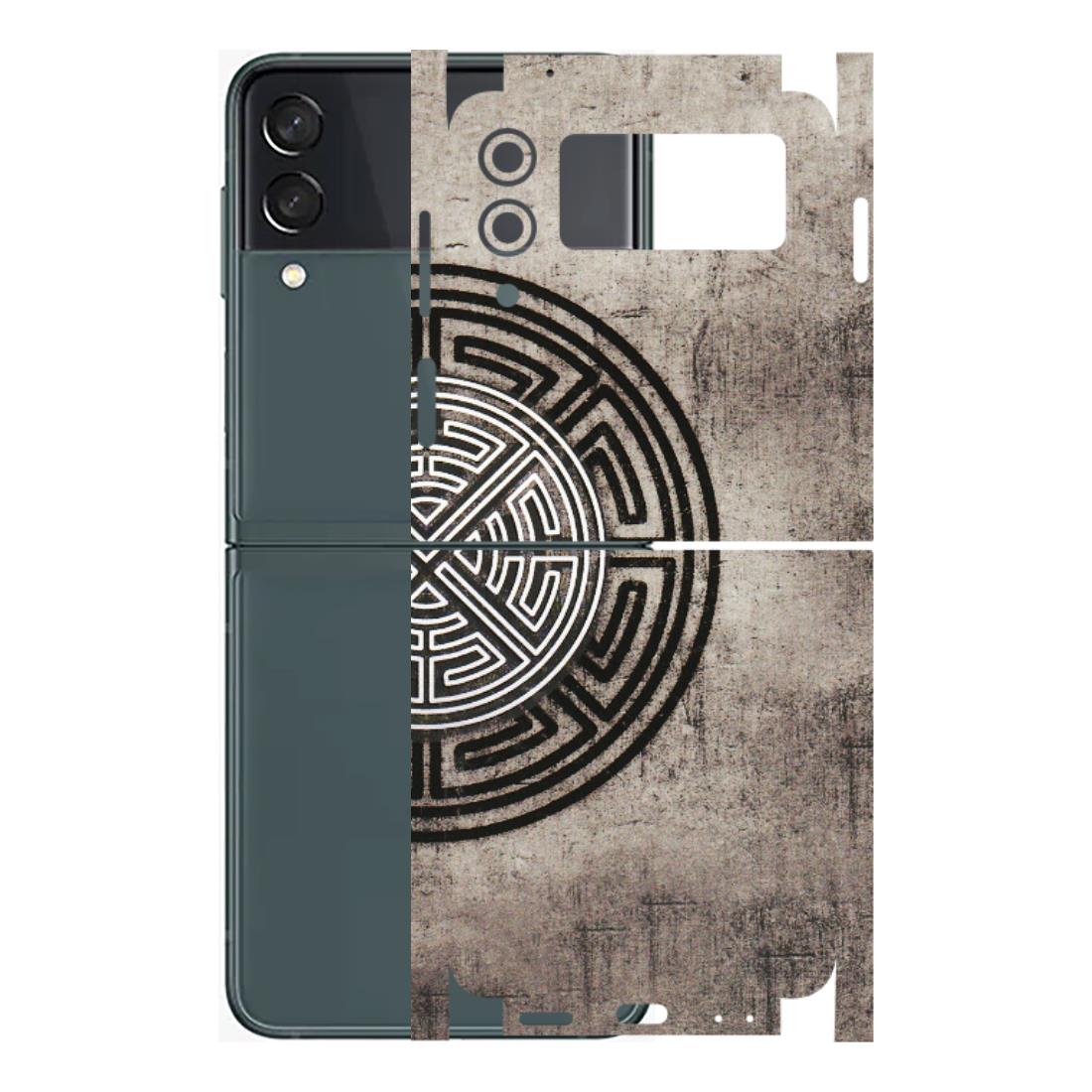 Samsung M/F/Note/Flip and C Phone Skins (All Models) - Mysterious Circular Design - 3D Embossed Finish (L-63) Samsung Galaxy Z Flip 3 (5G)