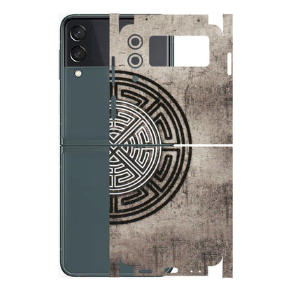 Samsung M/F/Note/Flip and C Phone Skins (All Models) - Mysterious Circular Design - 3D Embossed Finish (L-63) Samsung Galaxy Z Flip 3 (5G)