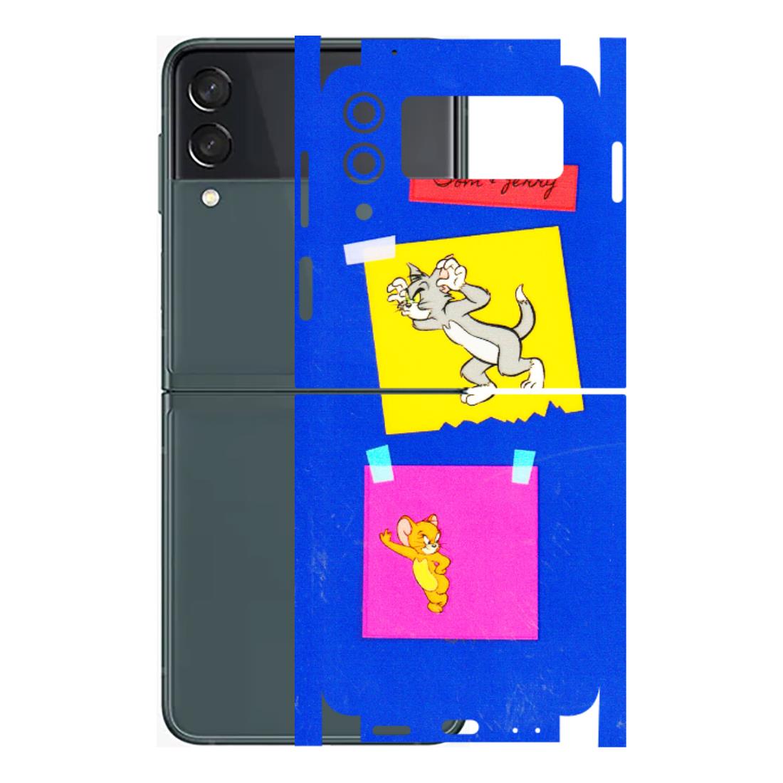 Samsung M/F/Note/Flip and C Phone Skins (All Models) - Tom N Jerry Sticky Notes - 3D Embossed Finish (L-88) Samsung Galaxy Z Flip 3 (5G)