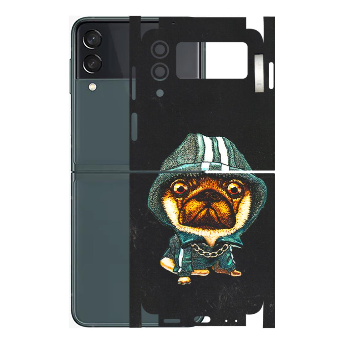 Samsung M/F/Note/Flip and C Phone Skins (All Models) - Puppy N Hoodie - 3D Embossed Finish (L-90) Samsung Galaxy Z Flip 3 (5G)