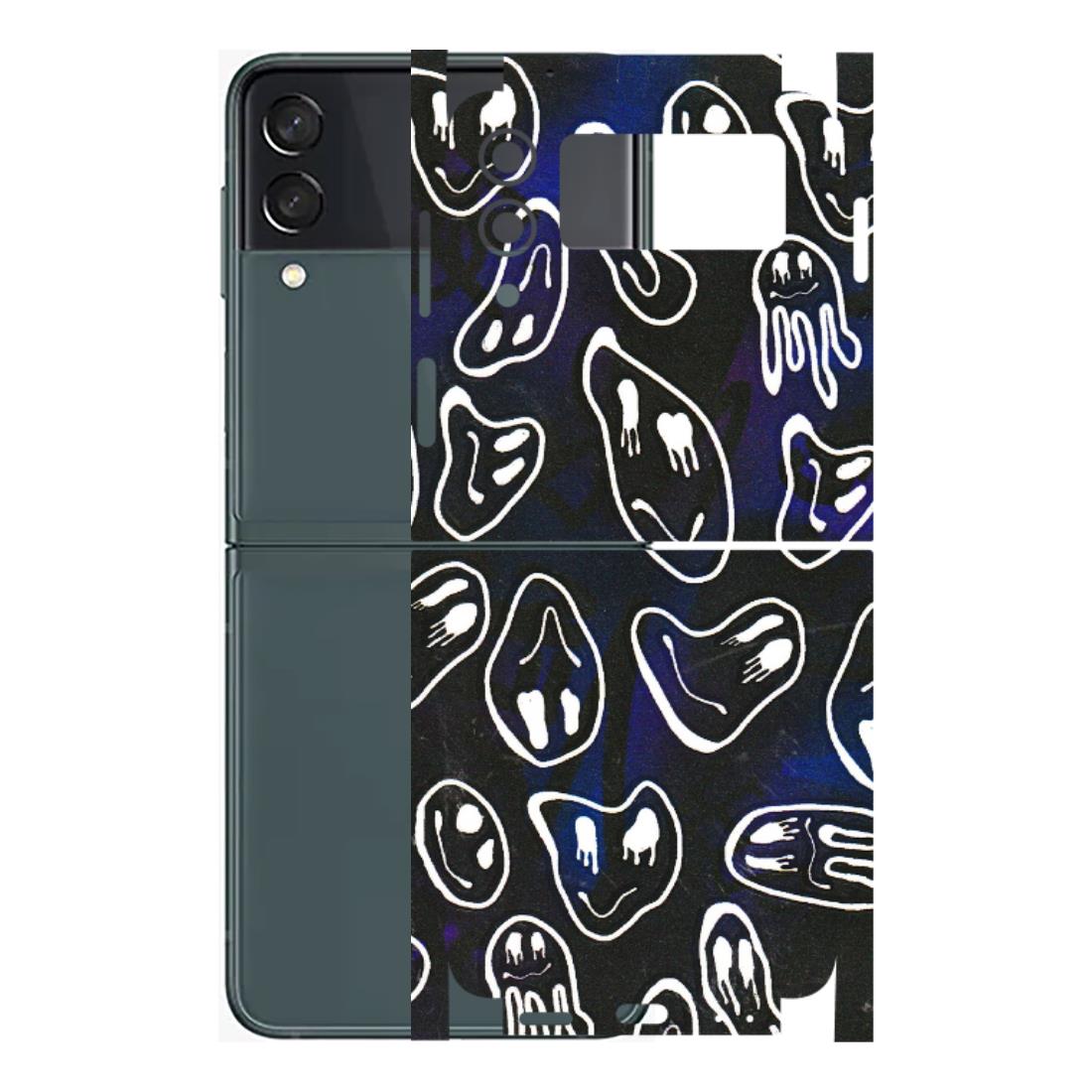 Samsung M/F/Note/Flip and C Phone Skins (All Models) - Distorted Smileys - 3D Embossed Finish (L-92) Samsung Galaxy Z Flip 3 (5G)