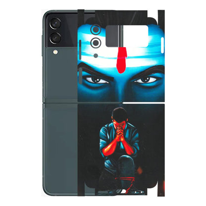 Samsung M/F/Note/Flip and C Phone Skins (All Models) - Mahakal Bhakt - Matte Finish (M-112) Samsung Galaxy Z Flip 3 (5G)