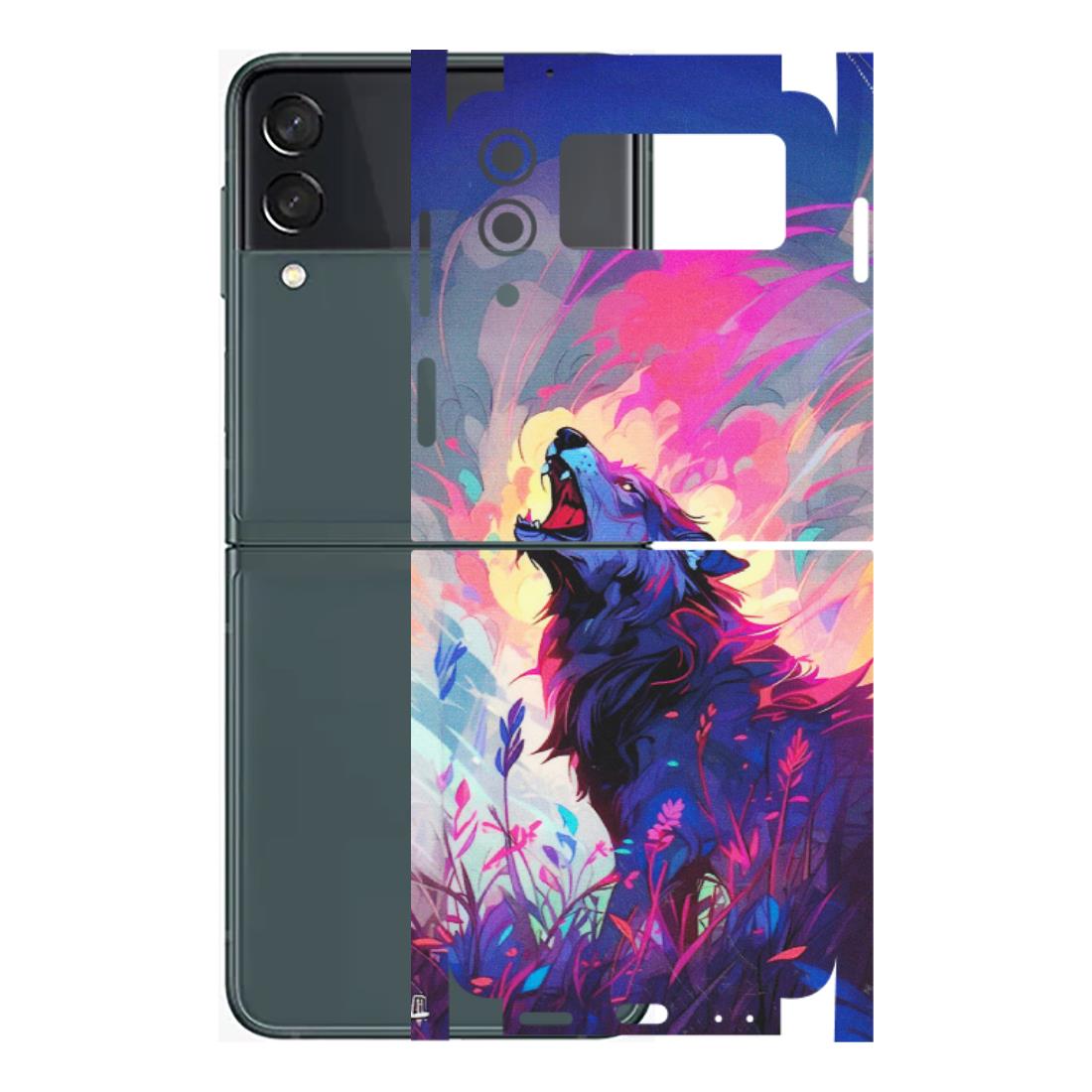 Samsung M/F/Note/Flip and C Phone Skins (All Models) - New Wild Wolf Abstract - Matte Finish (M-125) Samsung Galaxy Z Flip 3 (5G)
