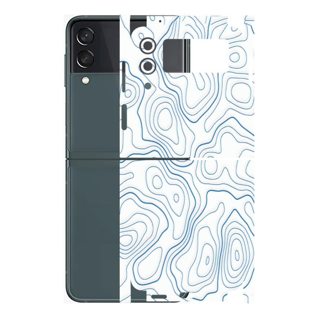 Samsung M/F/Note/Flip and C Phone Skins (All Models) - Blue And White Swirls - Matte Finish (M-139) Samsung Galaxy Z Flip 3 (5G)