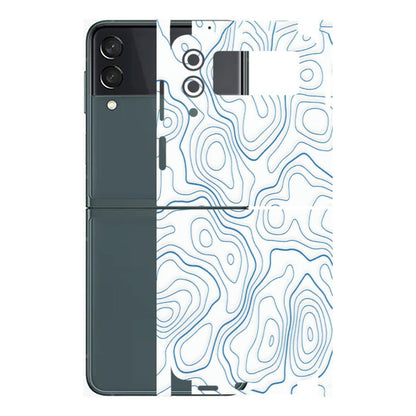 Samsung M/F/Note/Flip and C Phone Skins (All Models) - Blue And White Swirls - Matte Finish (M-139) Samsung Galaxy Z Flip 3 (5G)