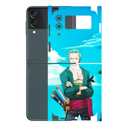 Samsung M/F/Note/Flip and C Phone Skins (All Models) - Cool Swordman Zoro Anime - Matte Finish (M-143) Samsung Galaxy Z Flip 3 (5G)