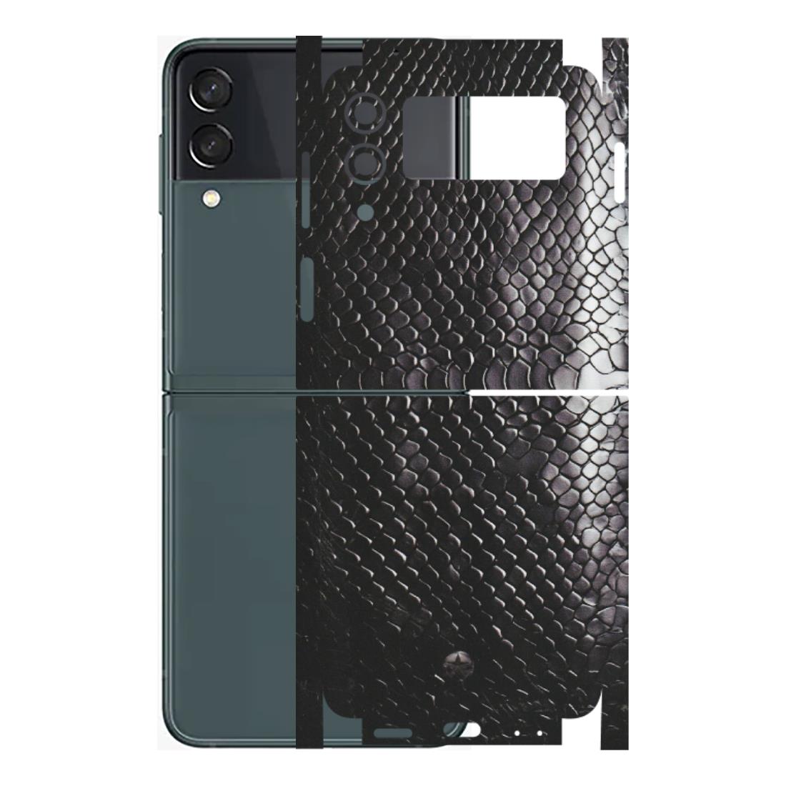 Samsung M/F/Note/Flip and C Phone Skins (All Models) - Black Snack Leather - Matte Finish (M-147) Samsung Galaxy Z Flip 3 (5G)
