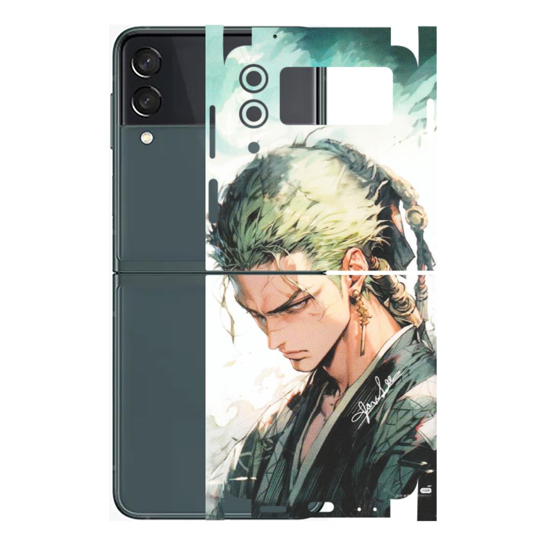 Samsung M/F/Note/Flip and C Phone Skins (All Models) - Pirate Hunter One Piece Anime - Matte Finish (M-157) Samsung Galaxy Z Flip 3 (5G)