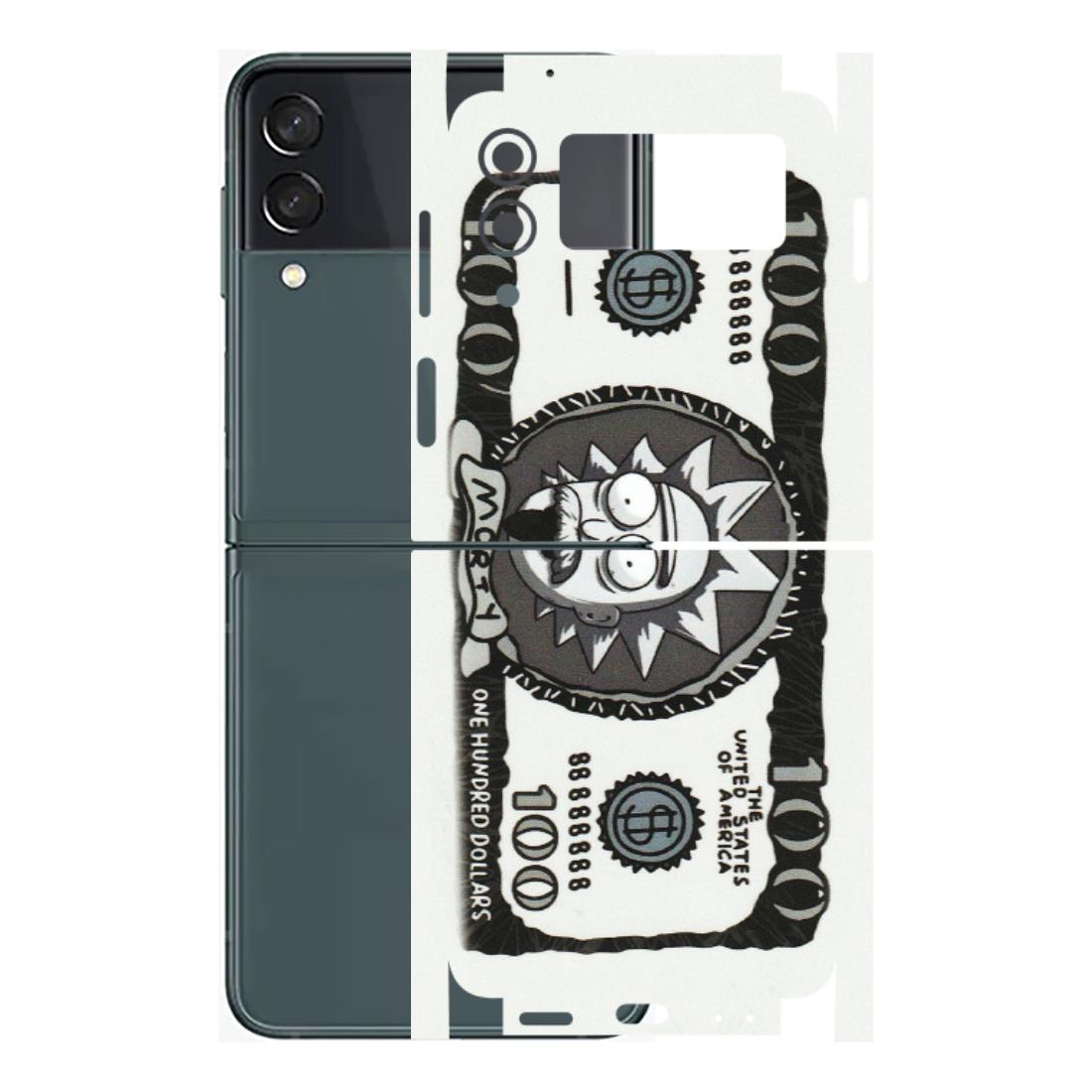 Samsung M/F/Note/Flip and C Phone Skins (All Models) - Rick And Morty Hundred Dollar Anime - Matte Finish (M-161) Samsung Galaxy Z Flip 3 (5G)