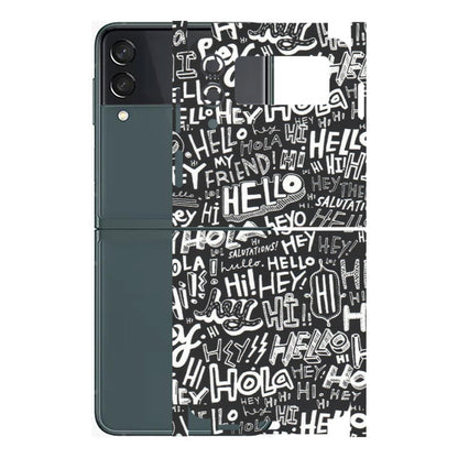 Samsung M/F/Note/Flip and C Phone Skins (All Models) - Hi Hello Doodles - Matte Finish (M-25) Samsung Galaxy Z Flip 3 (5G)