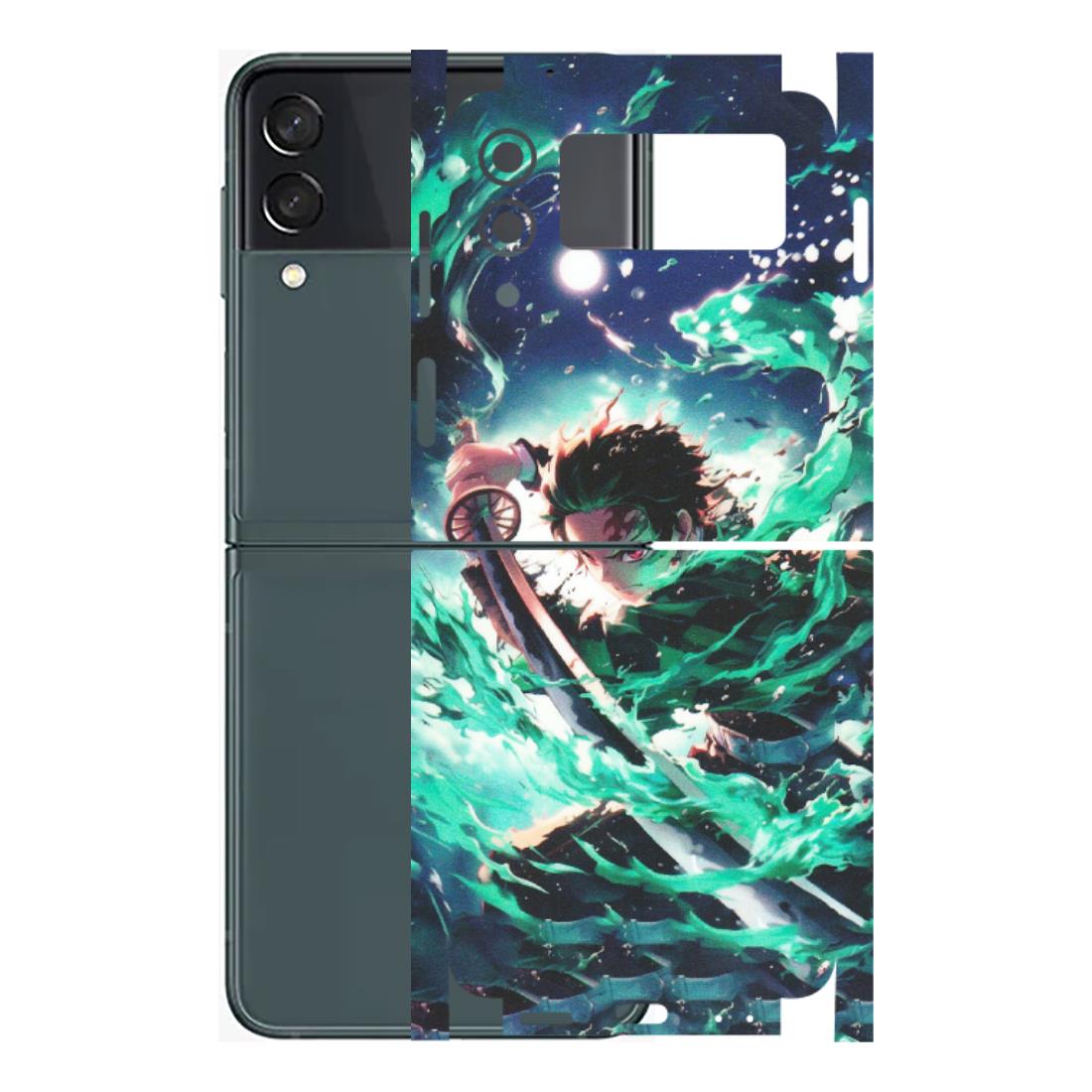 Samsung M/F/Note/Flip and C Phone Skins (All Models) - Sword Fighter Anime - Matte Finish (M-29) Samsung Galaxy Z Flip 3 (5G)