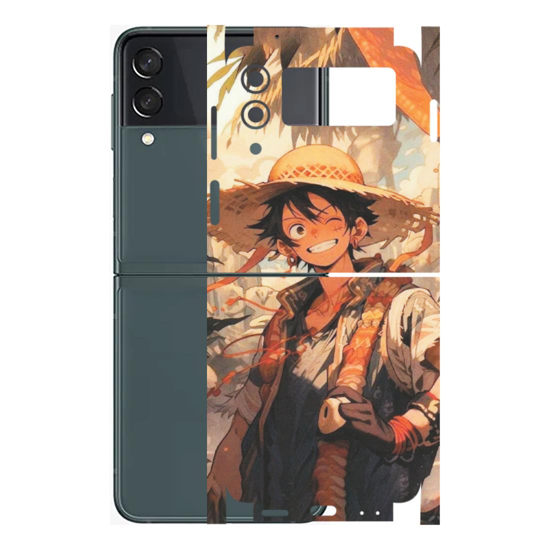 Samsung M/F/Note/Flip and C Phone Skins (All Models) - Anime Character Smile - Matte Finish (M-33) Samsung Galaxy Z Flip 3 (5G)