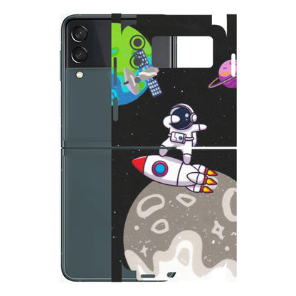 Samsung M/F/Note/Flip and C Phone Skins (All Models) - Astronaut Vibing Toon Running - Matte Finish (M-39) Samsung Galaxy Z Flip 3 (5G)
