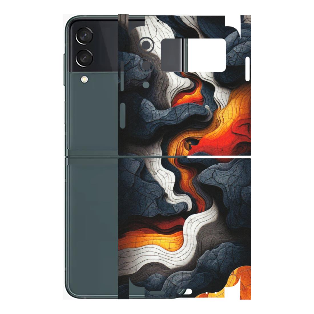 Samsung M/F/Note/Flip and C Phone Skins (All Models) - Abstract Volcanic Layers - Matte Finish (M-52) Samsung Galaxy Z Flip 3 (5G)