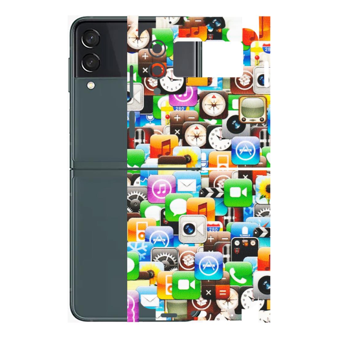 Samsung M/F/Note/Flip and C Phone Skins (All Models) - All Apple Icons - Matte Finish (M-93) Samsung Galaxy Z Flip 3 (5G)