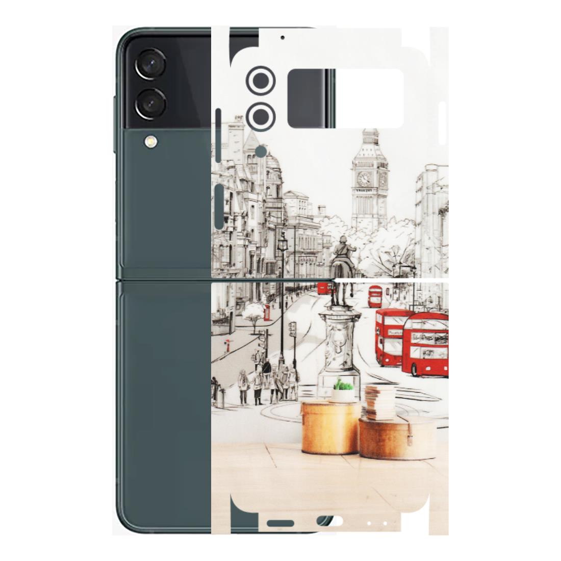 Samsung M/F/Note/Flip and C Phone Skins (All Models) - London Street - Transparent Finish (T-02) Samsung Galaxy Z Flip 3 (5G)