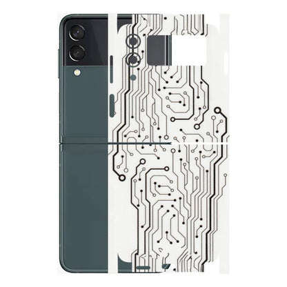 Samsung M/F/Note/Flip and C Phone Skins (All Models) - Tech Circuits - Transparent Finish (T-03) Samsung Galaxy Z Flip 3 (5G)