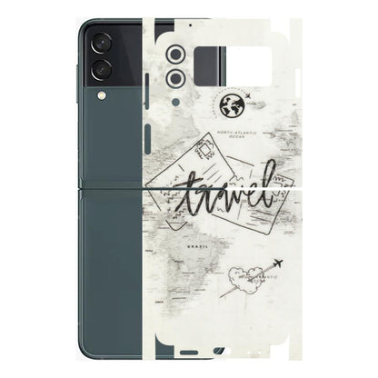 Samsung M/F/Note/Flip and C Phone Skins (All Models) - Travel Ticket - Transparent Finish (T-06) Samsung Galaxy Z Flip 3 (5G)