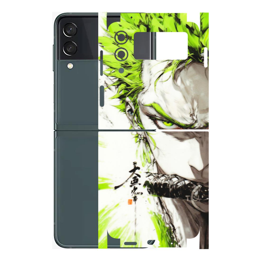 Samsung M/F/Note/Flip and C Phone Skins (All Models) - Roro Taku Anime - Transparent Finish (T-18) Samsung Galaxy Z Flip 3 (5G)