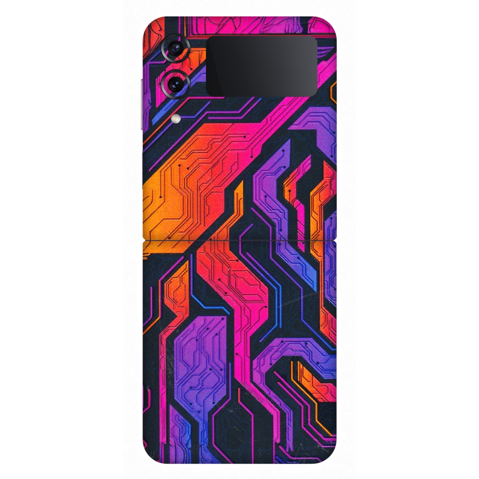 Samsung M/F/Note/Flip and C Phone Skins (All Models) - Tech Circuits Futuristic - 3D Embossed Finish (L-07) Samsung Galaxy Z Flip 4