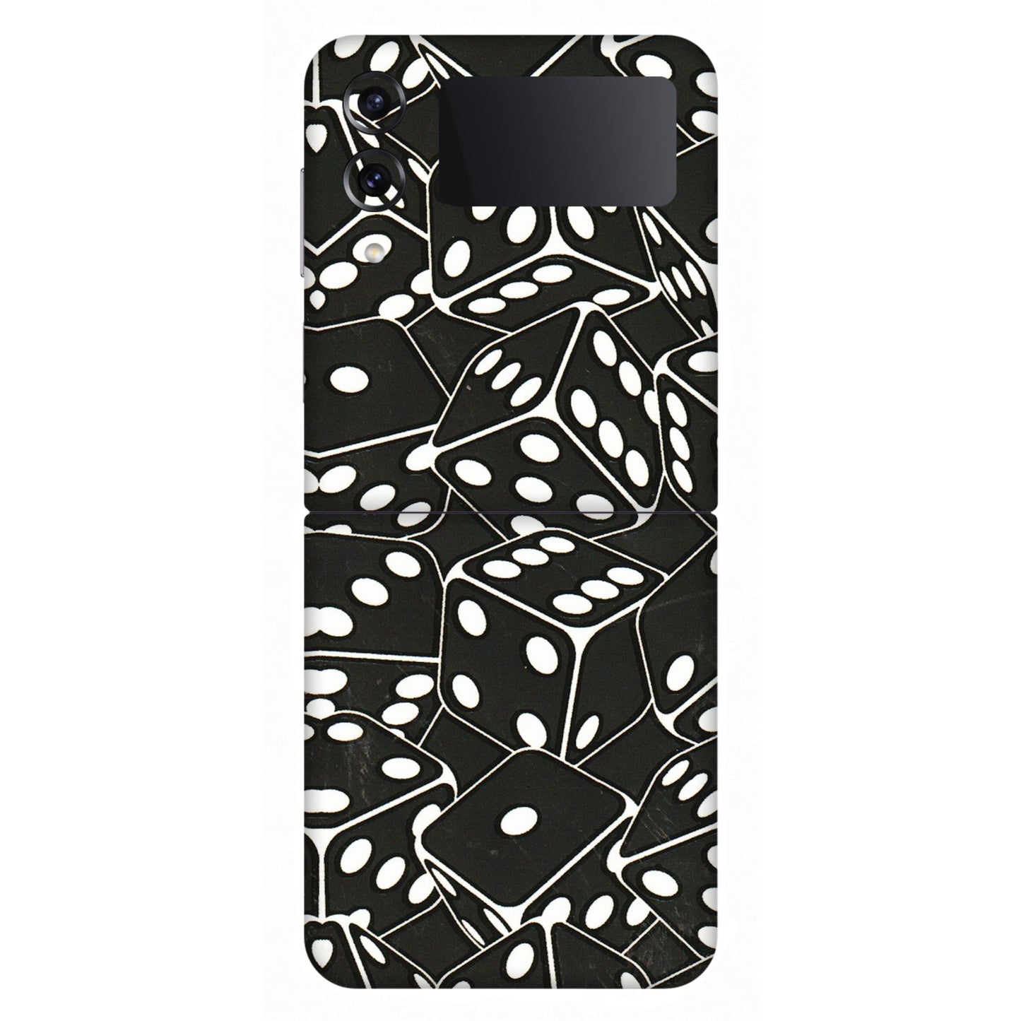 Samsung M/F/Note/Flip and C Phone Skins (All Models) - Big Black Dices - 3D Embossed Finish (L-106) Samsung Galaxy Z Flip 4