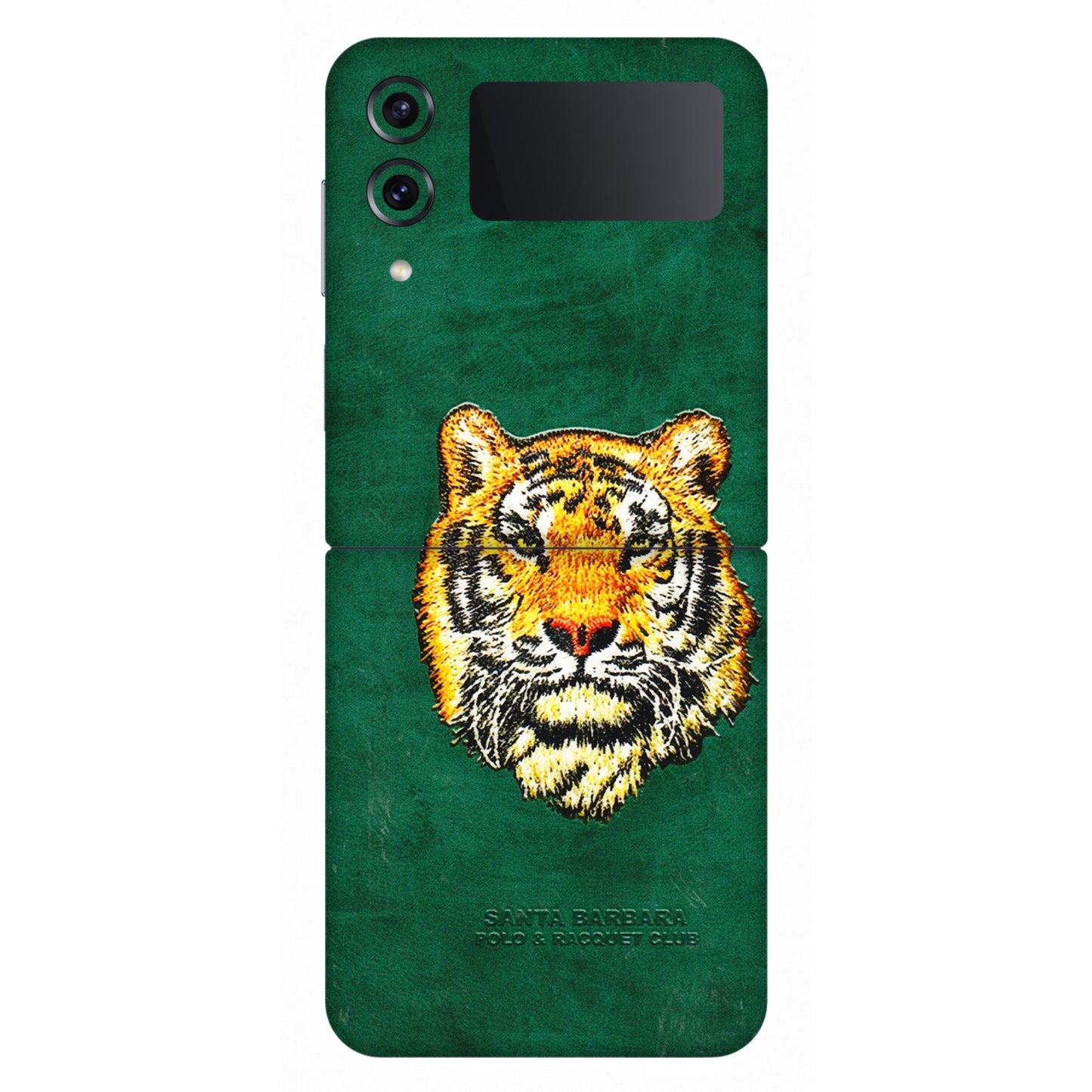 Samsung M/F/Note/Flip and C Phone Skins (All Models) - Leather Feel Tiger - 3D Embossed Finish (L-111) Samsung Galaxy Z Flip 4