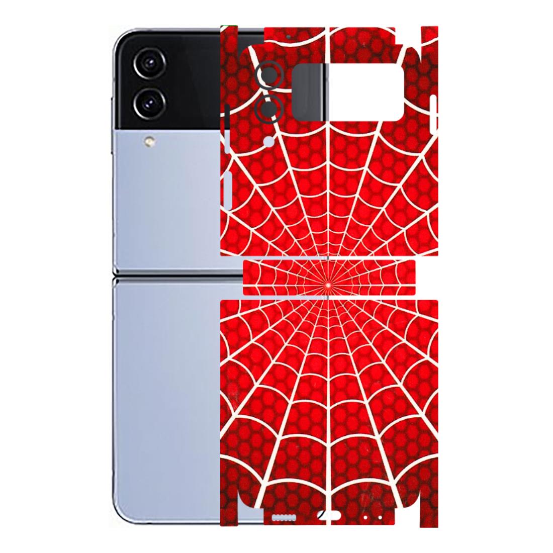 Samsung M/F/Note/Flip and C Phone Skins (All Models) - Classic Spidey Web - 3D Embossed Finish (L-115) Samsung Galaxy Z Flip 4